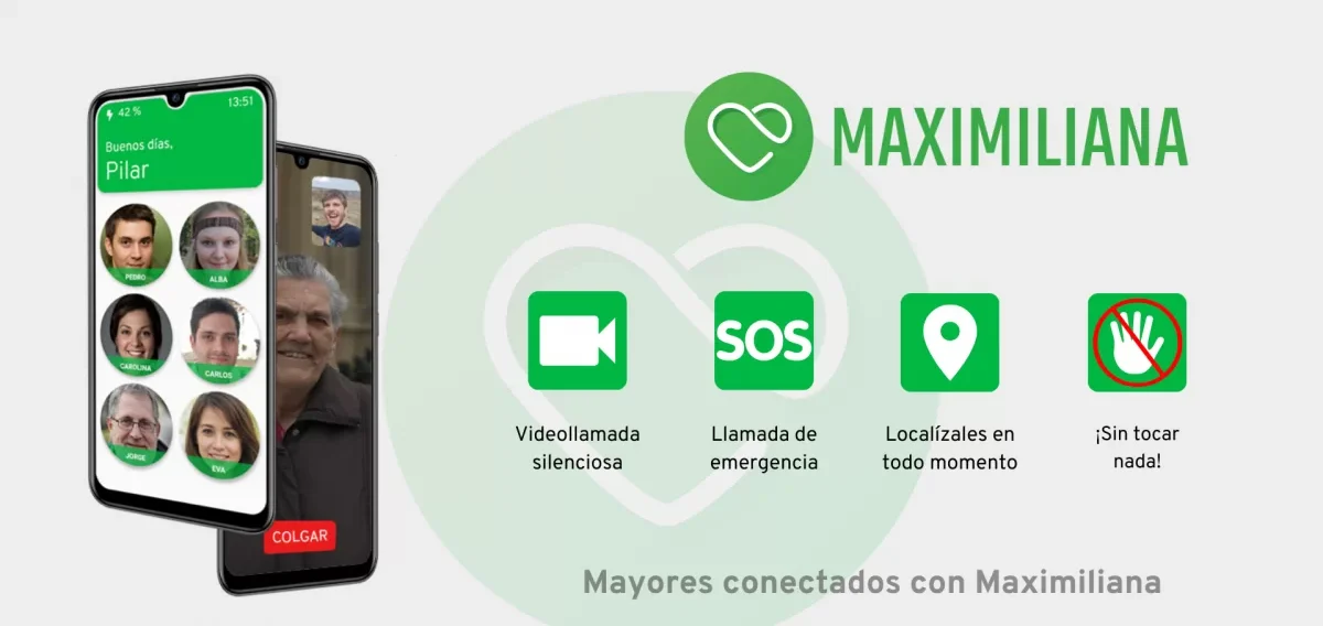 Más de 5.000 personas mayores utilizan ya Maximiliana, el teléfono móvil adaptado desarrollado por una startup española para simplificar llamadas, videollamadas y otras funciones digitales
